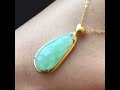 type a mint green jadeite jade necklace 18k yellow gold grade a burma green bean jade pendant