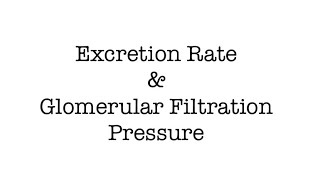 Excretion Rate \u0026 GFP Calculations