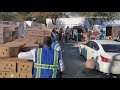 Drive-thru food giveaway in Dallas, Texas on Dec. 18