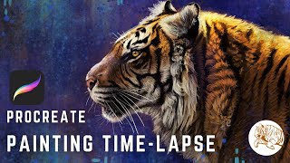 Painting a Tiger on an IPAD | Procreate Time-lapse Painting