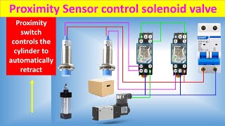 Proximity Switch Controls Cylinder Automatic Retraction | Wiring Diagram | @Electricalgenius