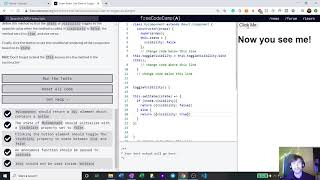 freecodecamp React: Use State to Toggle an Element