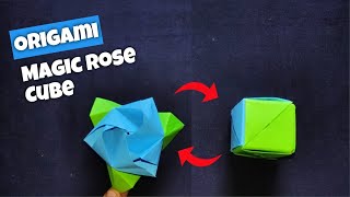 How To Make an Paper Magic Rose Cube - Easy Origami