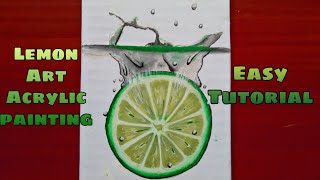 எலுமிச்சை பழ ஓவியம் | How to draw lemon fruit | easy way tutorial