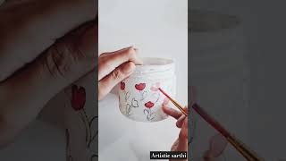 Let's make some tulips 🌷 Jar art✨️#artwork #diy #viralshorts #trendingshorts#tutorial #tulips