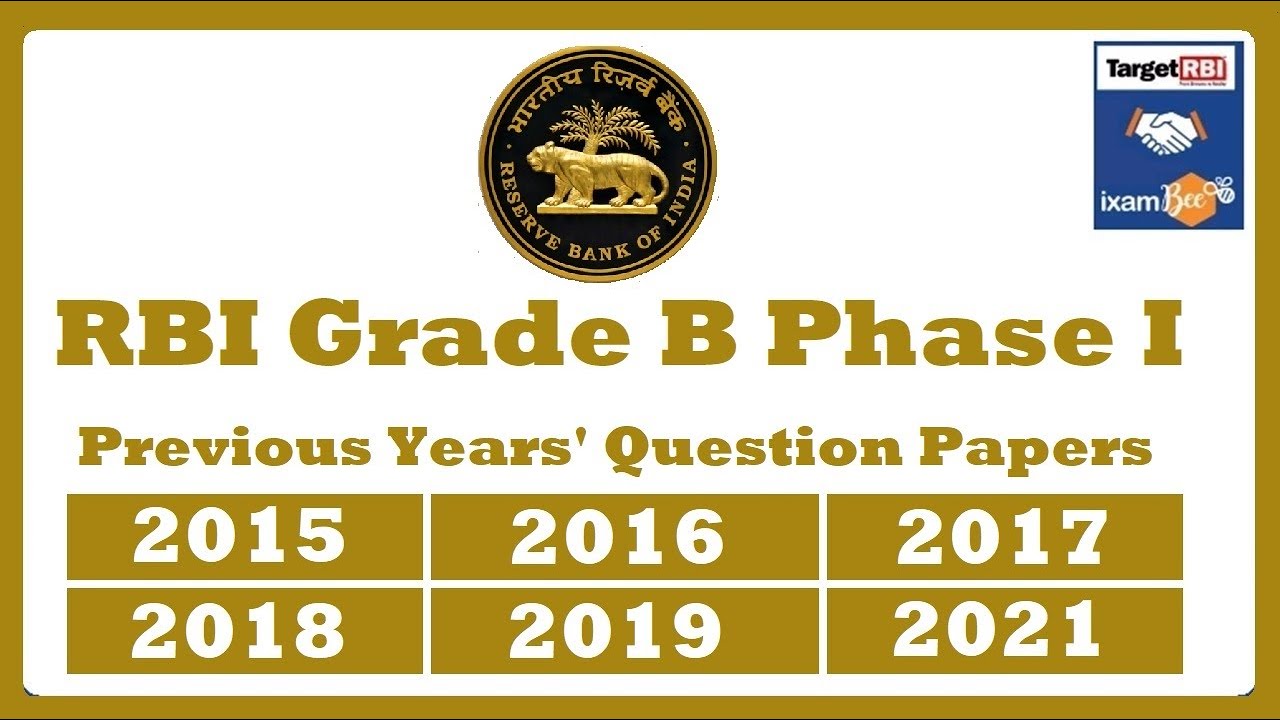 RBI Grade B Phase 1 Previous Years' Questions - YouTube