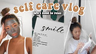 SELF CARE DAY & PAMPER ROUTINE VLOG || online shopping, cooking, movies on the projector
