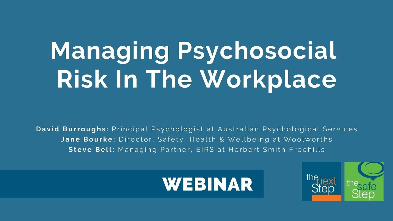 Managing Psychosocial Risk In The Workplace - YouTube