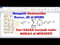 Cara Mengetik Soal MATEMATIKA , AKAR, PeCAHAN, Dll  Mudah dan Sederhana