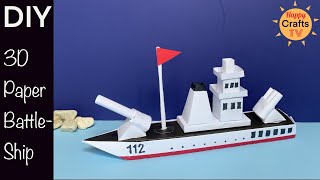 HOW TO MAKE PAPER BATTLESHIP I DIY Paper Ship | Origami Ship