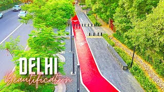 DELHI MEGA TRANSFORMATION: WORLD-CLASS DELHI ROADS BEAUTIFICATION WORK BY DELHI GOVT - 4K HDR