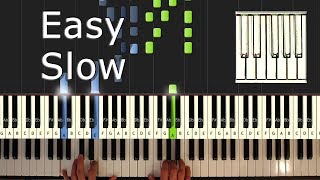 Ave Maria - Piano Tutorial Easy SLOW - Schubert - How To Play (Synthesia)