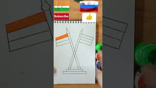 India 🇮🇳 v/s Russia 🇷🇺 flag #shorts #shortvideo #art