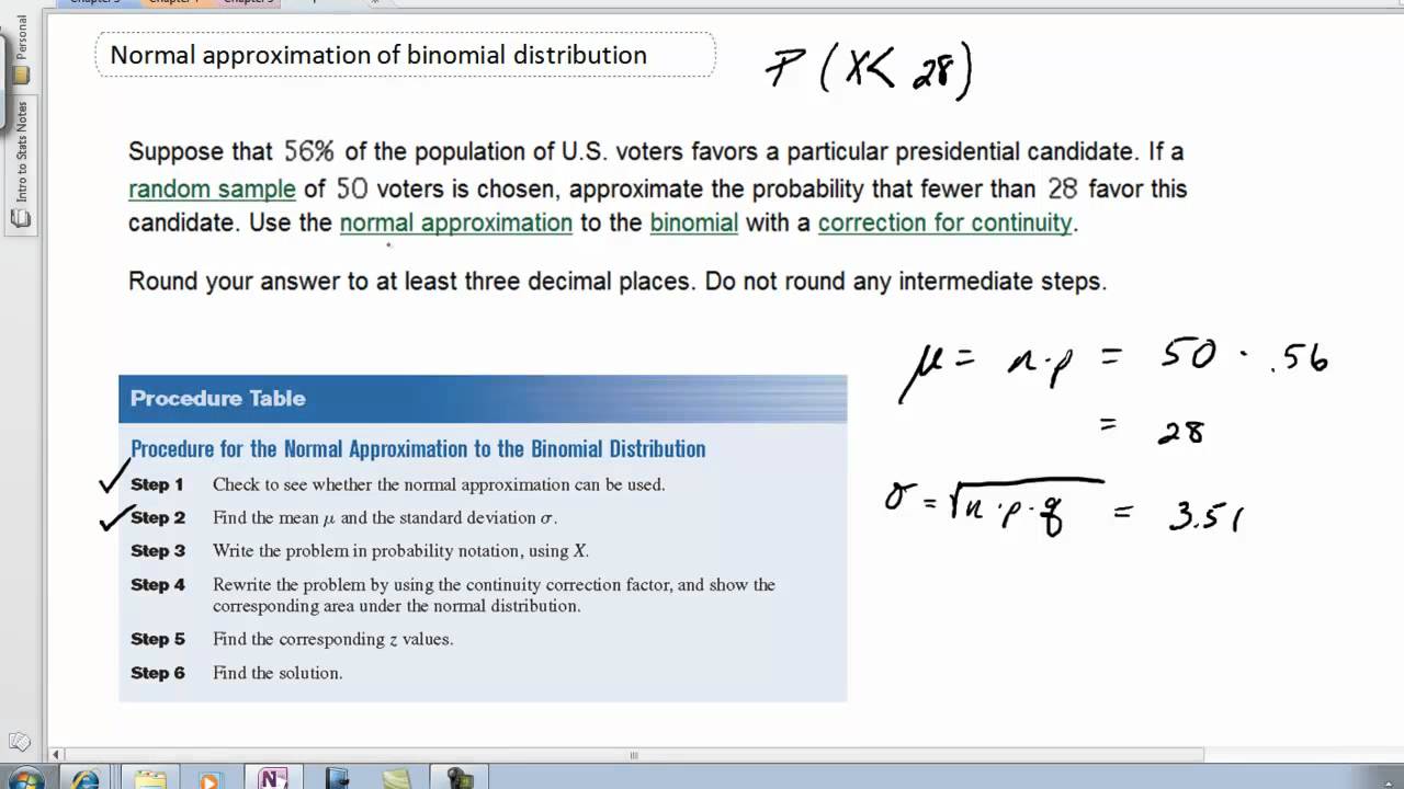 Normal Approximation To A Binomial Distribution 1.mp4 - YouTube