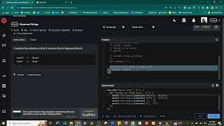 Coding challenge, reverse a string in js