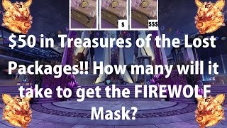 Destiny - $50 worth of Treasures of the Lost Packages. How much Silver will the FIREWOLF mask cost?