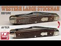 Cleanup of a Western Large Stockman Pocket Knife 742