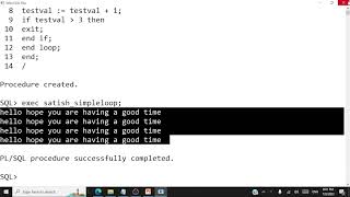 PL/SQL - Session 2 (for, while and simple Loop) GOTO and NULL statements