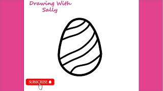 HOW TO DRAW CUTE EASTER EGG  - STEP BY STEP DRAWING - 01 #drawing  #easter #egg
