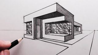 How to Draw a Modern House using Two-Point Perspective: Narrated