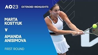 Marta Kostyuk v Amanda Anisimova Extended Highlights | Australian Open 2023 First Round