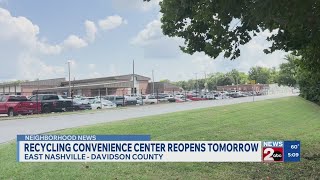 Recycling convenience center reopens Tuesday
