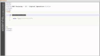 PHP Training - 13 - Logical Operators