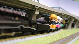 【Nゲージ】ラブライブ！スーパースター！！のフィギュア《ハグコット》を貨車に乗せて走行 その２【鉄道模型】