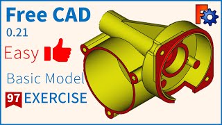 FreeCAD Tutorial for beginners,basic model exercise-97