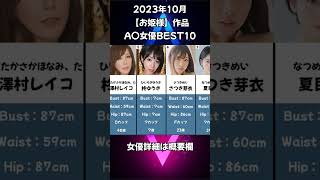 2023年10月【お姫様】作品A〇女優BEST10  #shrots #おすすめ #可愛い #fyp