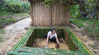 380 Days: Building a Life - 16-year-old Single Mother Builds Bamboo House \u0026 Bamboo Water Tank Alone