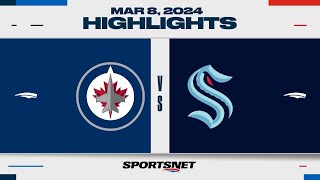 NHL Highlights | Jets vs. Kraken - March 8, 2024