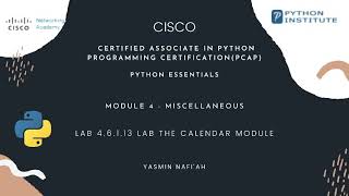 Python Essentials 2 || CISCO || LAB 4 .6. 1. 13 LAB the calendar module