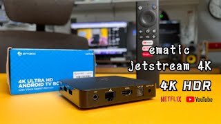 2021年仍不过时且奈飞认证的电视盒子ematic jetstream 4k 支持4K 油管奈飞HDR自适应  Apple TV+ Atmos