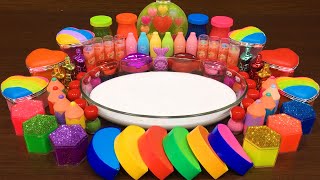 Mixing Makep, Floam, Clay and More into GLOSSY Slime!! Series #87 Satisfying RAINBOW Video