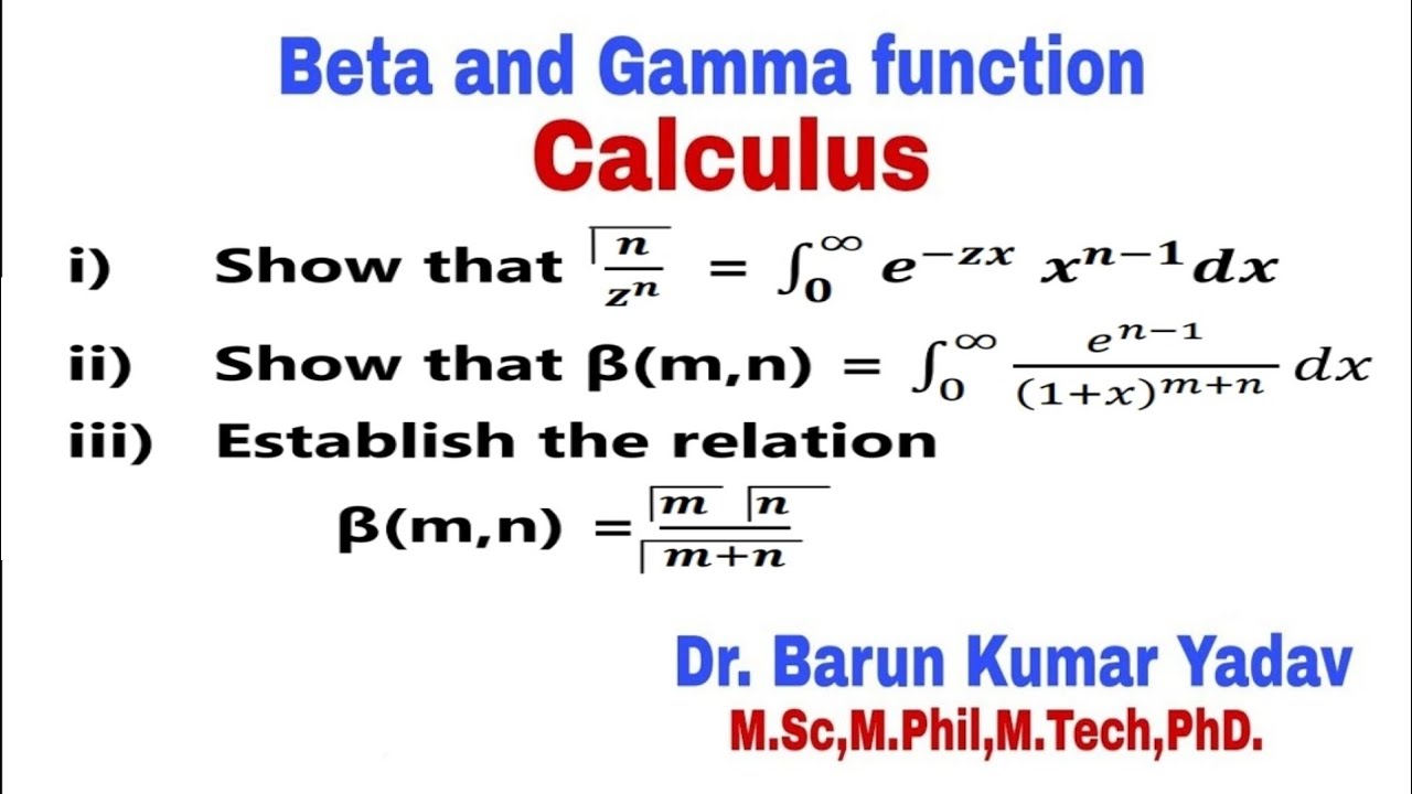 Relation Between Beta And Gamma Function | Beta And Gamma Function ...