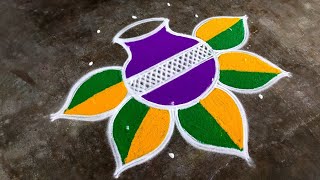 Pongal pot rangoli🌹/2025Sankranti chukala muggulu🌹/5*3 bhogi kundalu muggulu🌹/Amazingrangoli