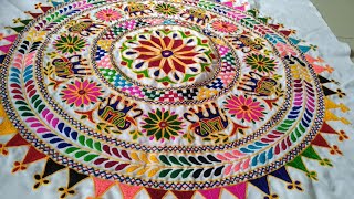 Hand Embroidery work | Gujrati stitch,Rumal bharat design|રૂમાલ ભરતકામ