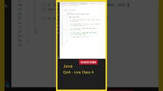 Java Live Class - 4 (QnA), Java Tutorial for Beginners, Java in Telugu, Java Full Course #shorts