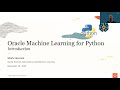 Introducing Oracle Machine Learning for Python