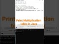 Print multiplication table in Java || Multiplication table in Java