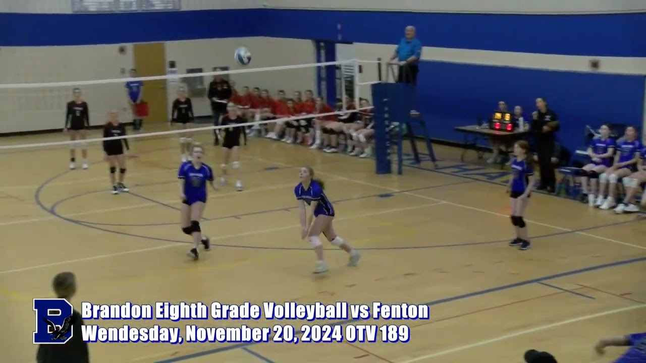 11/20/2024 Brandon Eighth Grade Volleyball Vs Fenton - YouTube