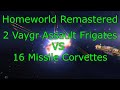 Homeworld Remastered - 2 Vaygr Assault Frigates VS 16 Missile Corvettes