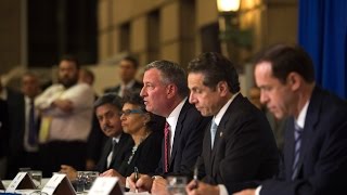 Mayor Bill de Blasio Hosts Press Conference with Governor Cuomo