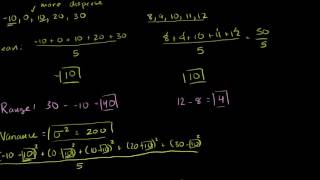 Range, variance and standard deviation as measures of dispersion | Khan Academy