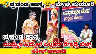 😂ಸತೀಶ್ ಹಾಲಾಡಿ - 😂ಹಾಸ್ಯಕ್ಕೆ ಬಿದ್ದು ಬಿದ್ದು ನಕ್ಕ ಪ್ರೇಕ್ಷಕರು😂 - Megha Mayuri - Amruteshwari mela Kota