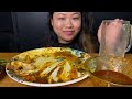 spicy champaran mutton curry with basmati rice mukbang spicy mutton curry mukbang big bites