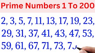 prime numbers 1 to 200 | prime numbers between 1 and 200 | 1 to 200 prime numbers