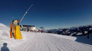 Skiing Red 5 at Alpbach