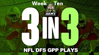 DFS NFL Week 10 DraftKings & FanDuel GPP Picks - 3 in 3